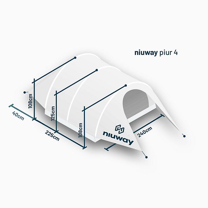Produktbild Niuway Piur 4 Zelt (Tunnelzelt, 2.80 kg, 4 Personen)