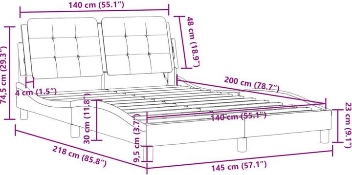 Image du produit vidaXL Bettgestell (140 x 200 cm)
