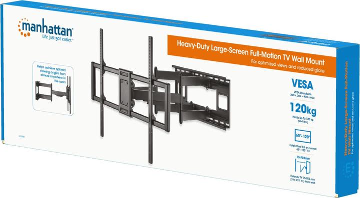 Produktbild Manhattan TV-Wandhalterung 60"-120" 120kg FullMotion (Wand, 120", 120 kg)