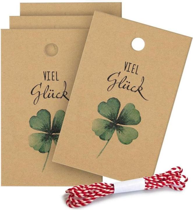 Produktbild Braun + Company Geschenkanhänger Viel Glück 5 Stück, Braun, Material (5x)