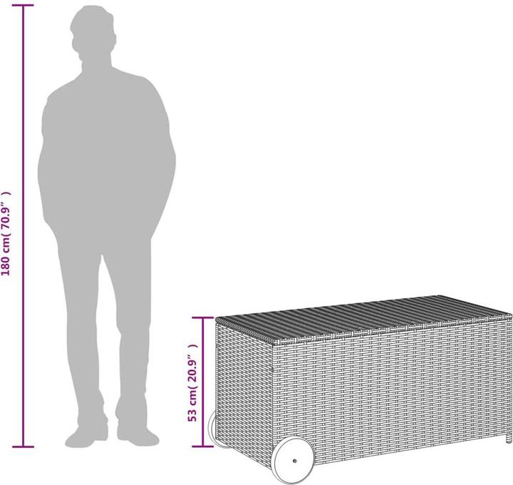 Actual product image vidaXL Gartentruhe mit Rollen 190L