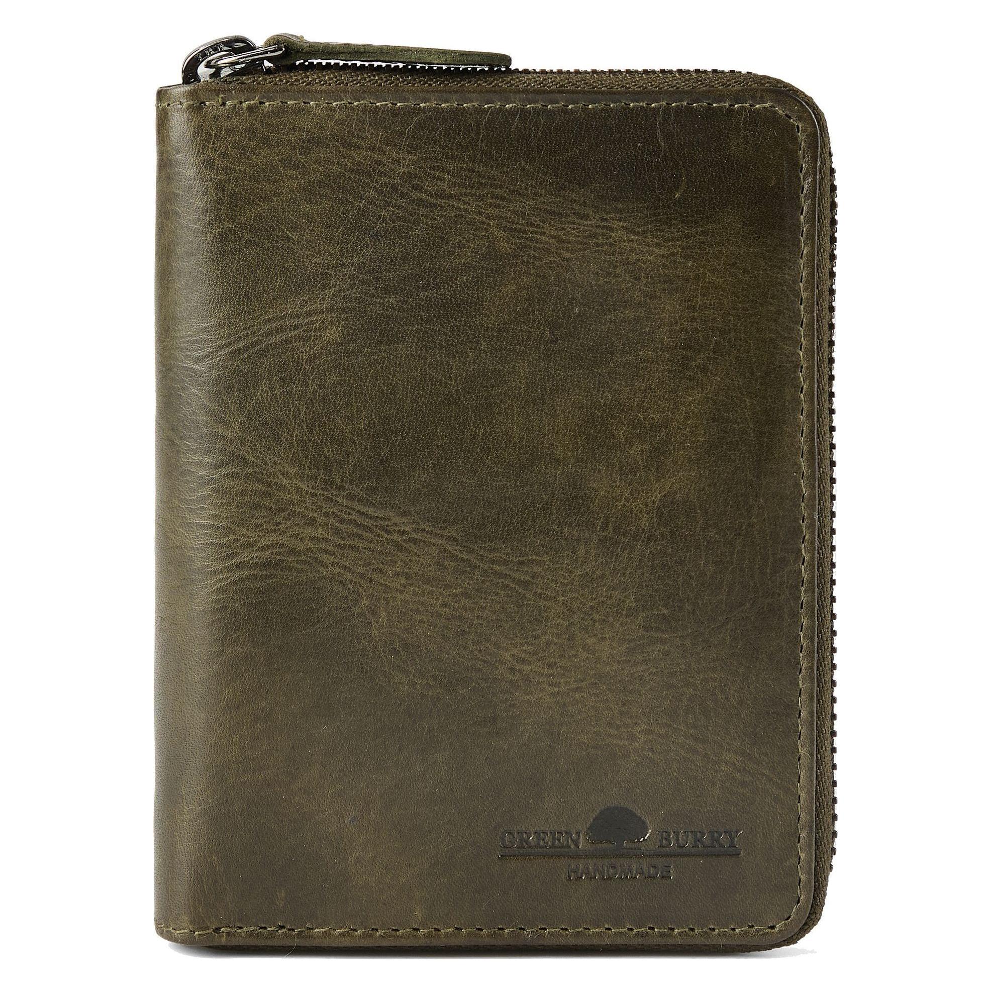Greenburry, Herren, Portemonnaie, Newport Geldbörse Rfid Schutz Leder 10 Cm, Grün