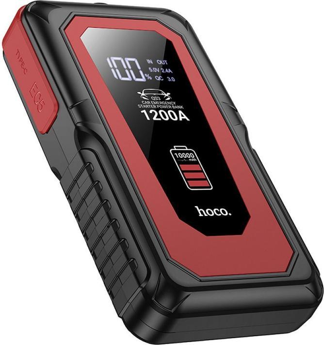 Actual product image Hoco Power bank powerbank 10000 mAh with car emergency starter 2,4A 18W QS3 black (18 W)