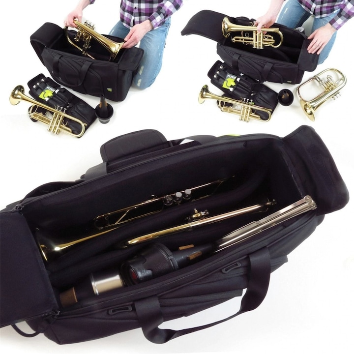 Immagine prodotto Fusion UB-04-B Borsa tripla per tromba Urban - Blu/Nero (Trombetta, Flugelhorn, Cornetto)