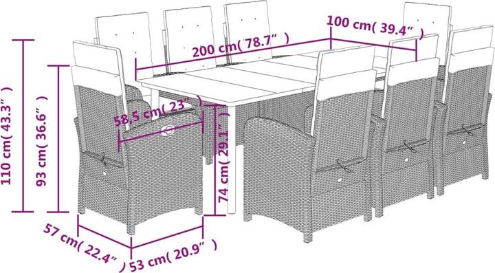 Produktbild vidaXL Garten Essgruppe