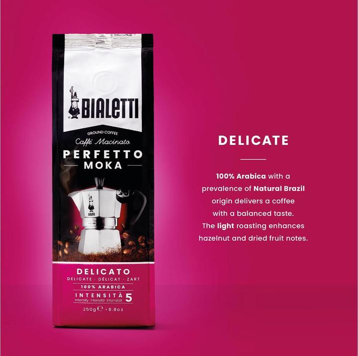 Image du produit Bialetti Delicato (Torréfaction moyenne, 250 g)