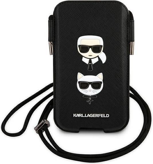 Produktbild Karl Lagerfeld Torebka KLHCP12MOPHKCK 6,1" czarny/black hardcase Saffiano Ikonik Karl&Choupette Head