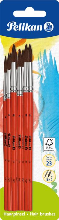 Produktbild Pelikan 720417 - Haar - Pinsel (Sorte: 23) Inhalt je Grösse 3 x 2, 4, 6 und 8 (0.01 mm)