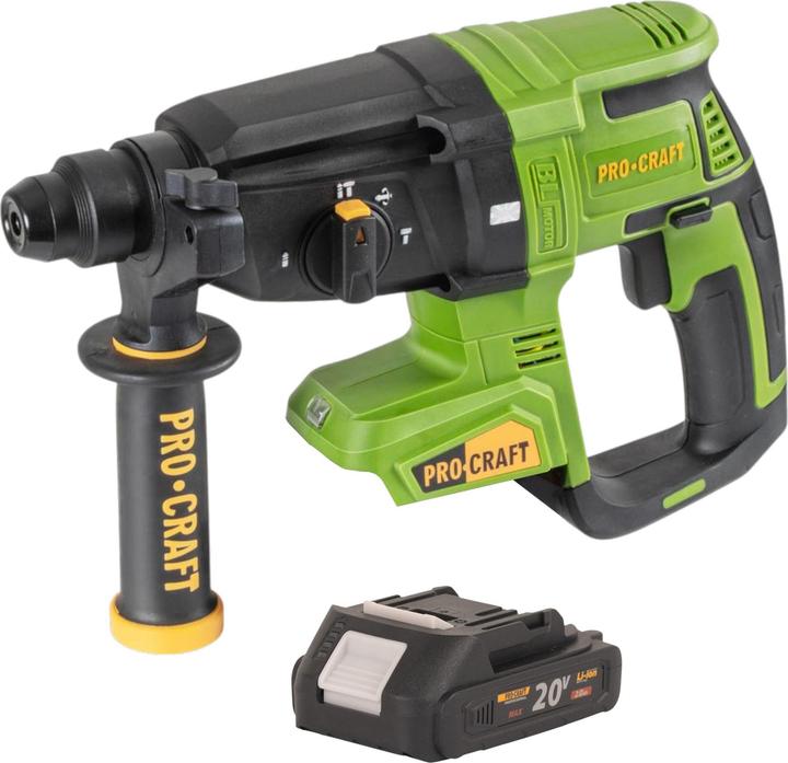 Produktbild Procraft PHA40bb Akku Bohrhammer 20 V 2,6 J SDS plus Brushless + 1x Akku 2,0 Ah - ohne Ladegerät