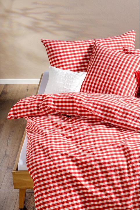 Produktbild Night Fashion Karo rot/weiss (Duvetbezug, 160 x 210 cm)
