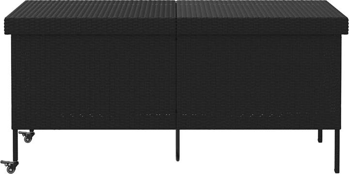Actual product image vidaXL Garden chest with castors Grey 110x55x73 cm Poly rattan garden cushion box