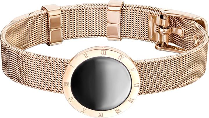 Immagine prodotto Star Piercing Bracciale in oro rosa e smalto nero con numeri romani (23 cm, senza ottone, Acciaio chirurgico 316L)