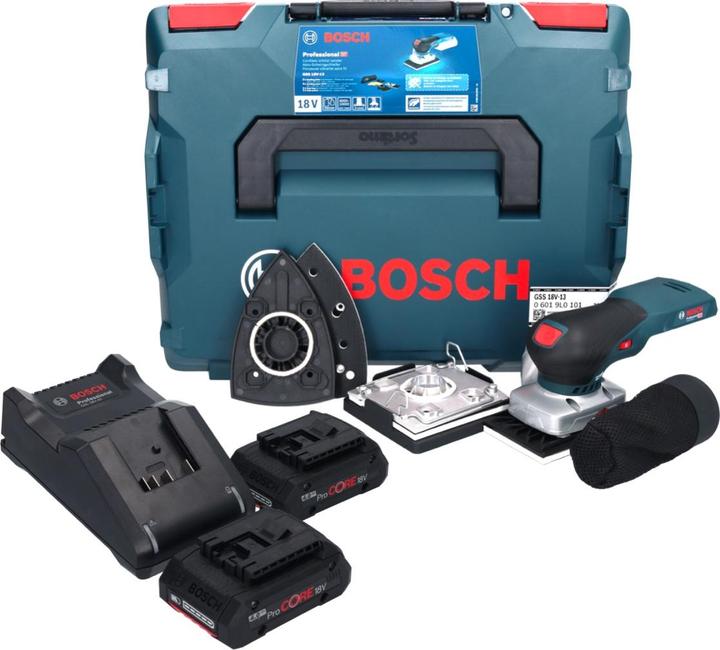 Actual product image Bosch Professional Bosch GSS 18V-13 Battery orbital sander 18 V + 2x ProCORE battery 4.0 Ah + charger + L-BOXX (Sander)
