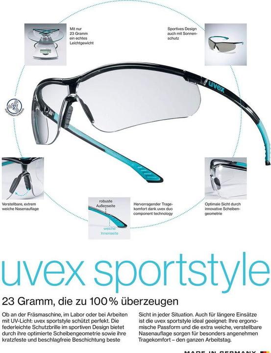 Actual product image Uvex Temple glasses sportstyle