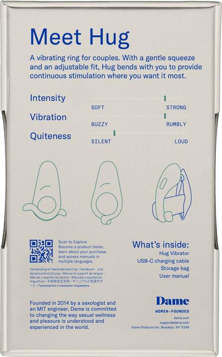 Actual product image Dame - Hug Adjustable Cock Ring - Steel Grey (4 cm)