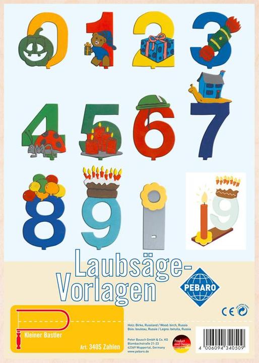 Produktbild Pebaro Laubsägevorlage, Zahlen