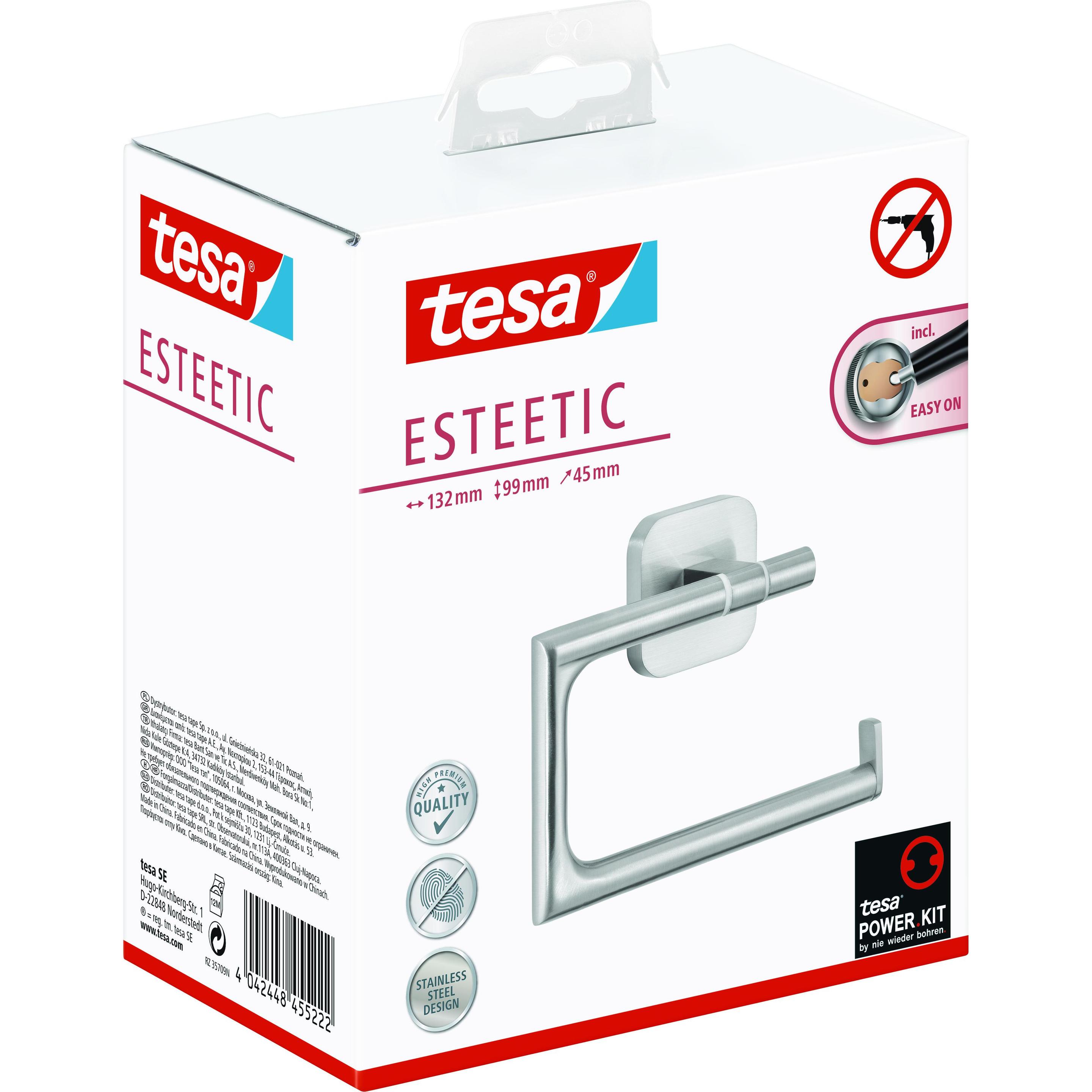 Thumbnail - tesa, Toilettenpapierhalter, ESTEETIC Toilettenrollenhalter inkl. Klebelösung ohne Bohren