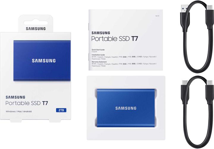 Actual product image Samsung Portable T7 Blue (2 TB)