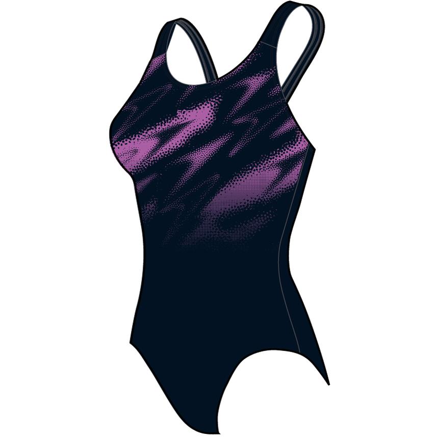 Speedo, Damen, Badeanzug, HyperBoom Placement Muscleback, Blau, (W28/L32)