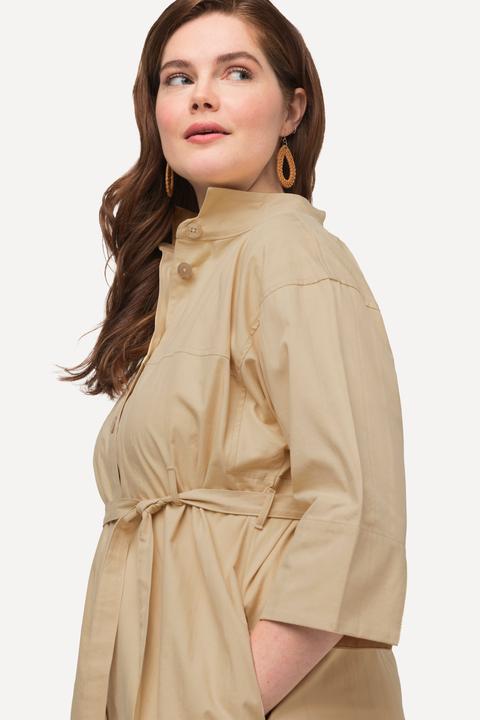 Image du produit Ulla Popken Veste longue, texture rayée, manches 3/4, coton bio (42, 44)