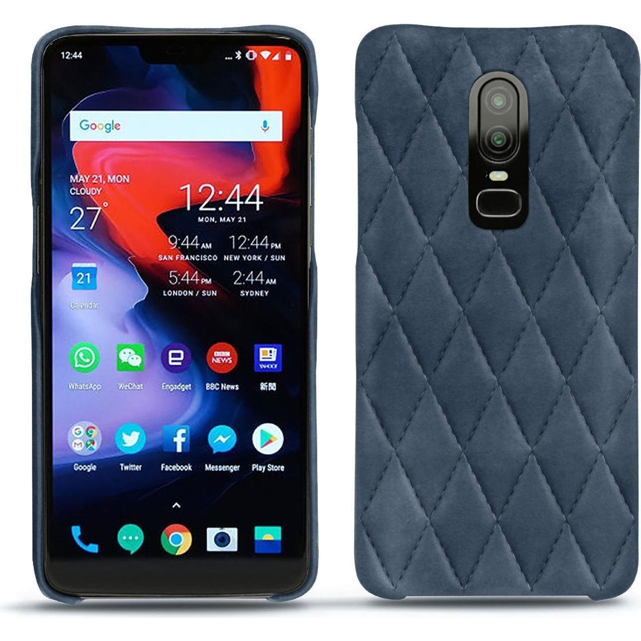 Noreve Lederschutzhülle (OnePlus 6), Smartphone Hülle, Blau