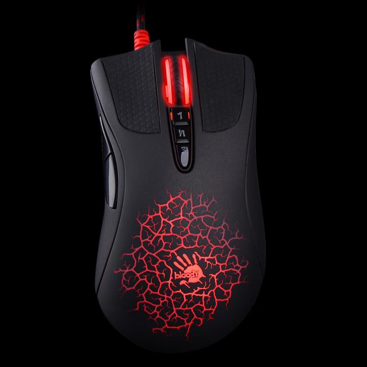 Productafbeelding A4Tech Bloody A90A Blazing, 6200DPI, optinė, 8kl., su laidu USB, juoda, do gry, V-Track, CORE3 (Bedraad)