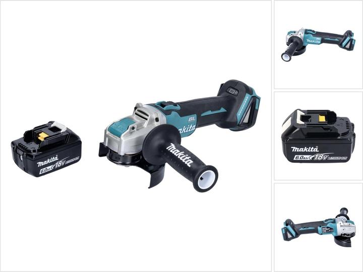 Produktbild Makita DGA 521 G1X1 Akku Winkelschleifer 18 V 125 mm X-LOCK Brushless + 1x Akku 6,0 Ah - ohne Ladeg (125 mm)