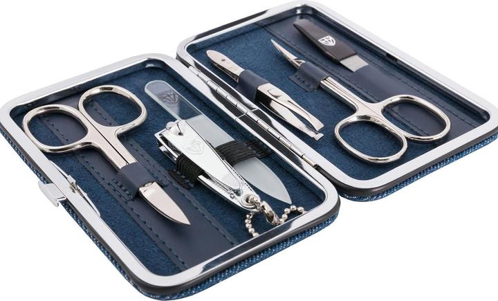 Immagine prodotto Kellermann Set manicure 6 pezzi lima in vetro Genova Blue Textile Jeans
