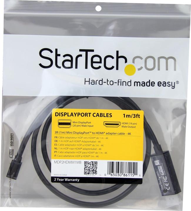 Produktbild StarTech 3ft mDP to HDMI cable - 4K (1.01 m, HDMI, 1.4)