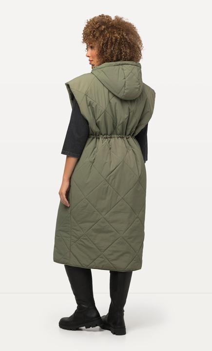 Produktbild Ulla Popken Long-Steppweste, Kapuze, 2-Wege-Zipper, ärmellos (46, 48)