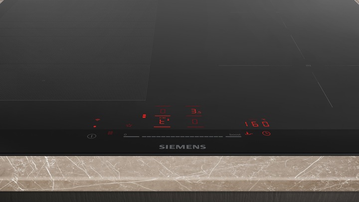 Produktbild Siemens iQ700, Induktionskochfeld, 60 cm, Schwarz, Mit Rahmen aufliegend, EX675HEC1E