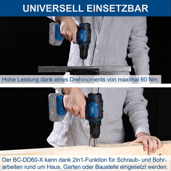 Produktbild Scheppach Akku-Bohrschrauber BC-DD60-X (DIY) (Batteriebetrieb)
