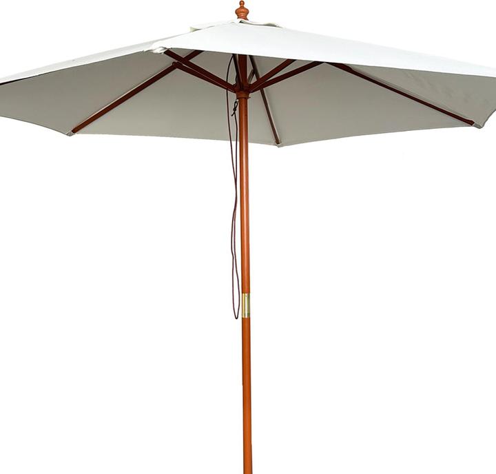 Mojawo XXL Holz Sonnenschirm Marktschirm Gartenschirm Holzgestell Beige Ø4m