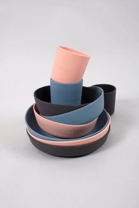 Actual product image Filibabba Silicone dinner set - Powder Blue