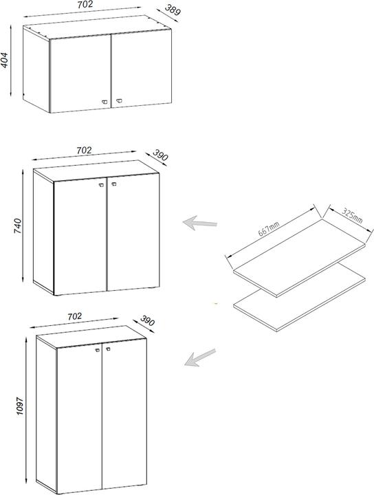 Produktbild VCM Büroschrank Aktenschrank Lona 5-fach Aufsatz (70 x 39 x 223 cm)