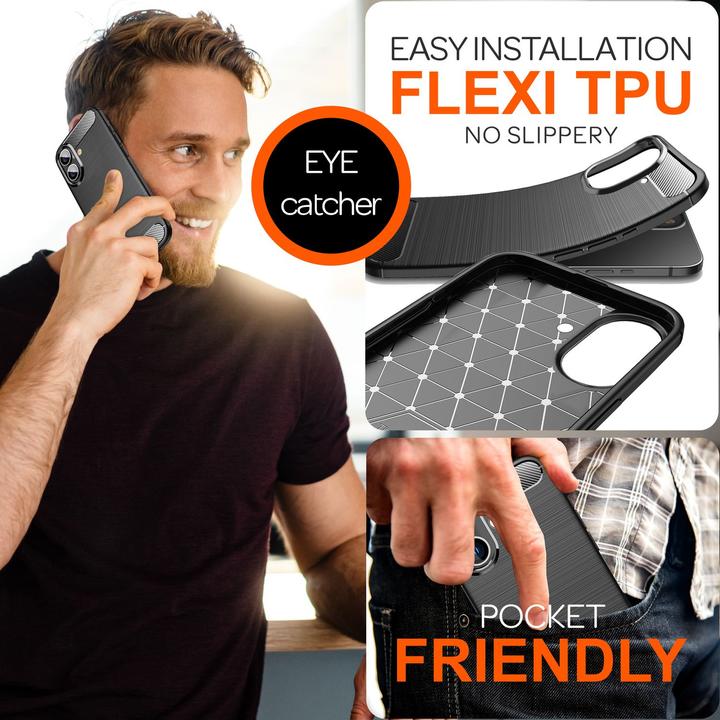 Produktbild Nalia Carbon-Look Silikon Hülle (Apple iPhone 16)