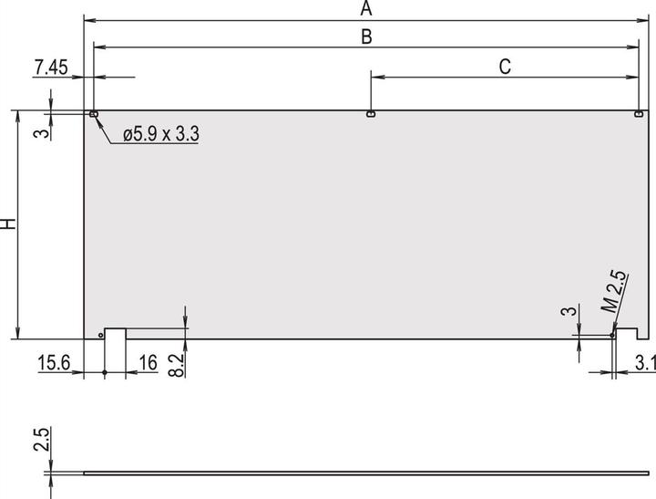 Actual product image Schroff Front panel, hinged - FRONT PANEL CLAPPB.6HE 84TE
