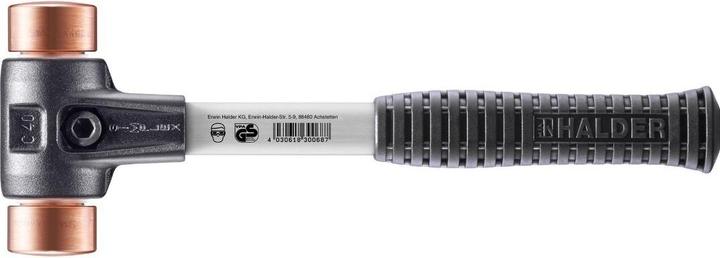 Halder SIMPLEX soft-face hammer length 330 mm head-Ø 40 mm hard fibreglass copper w.Ku-sleeve (1410 g)