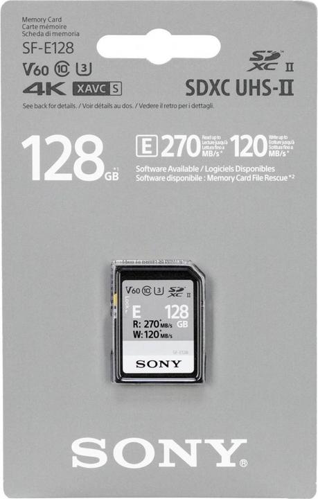 Produktbild Sony SF-E series (128 GB, SDXC, U3, UHS-II)