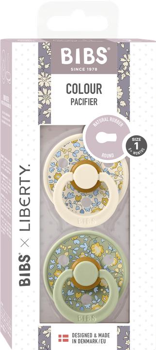 Produktbild Bibs Colour x Liberty Nuggi 2 PACK Latex Eloise Round 0-6m Sage Mix (2 x, bis 6 Monate)
