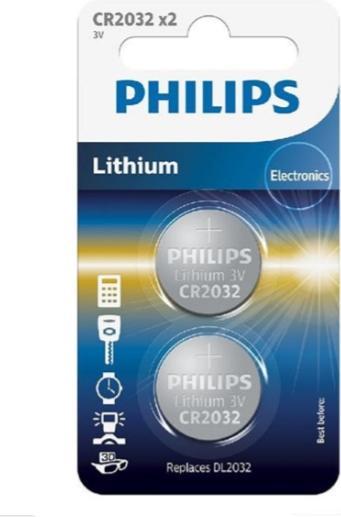 Actual product image Philips CR2032P2/01B (2 pcs., CR2032, 210 mAh)