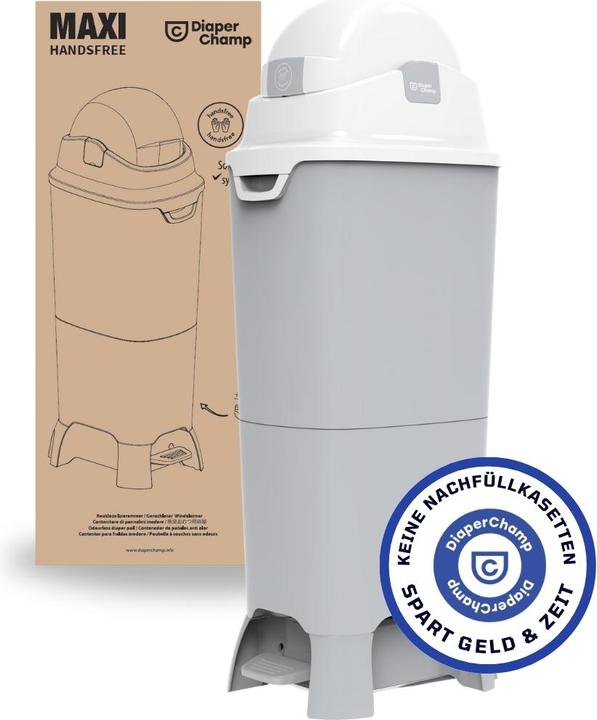 Actual product image Diaper Champ Nappy Pail One Maxi Handsfree 120 l Silver