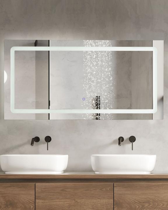 Actual product image Beliani Badspiegel mit LED-Beleuchtung rechteckig 120 x 60 cm BENOUVILLE (120 x 60 cm)