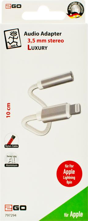 Actual product image 2GO 797294 Audio cable Lightning (0.10 m, Lightning)