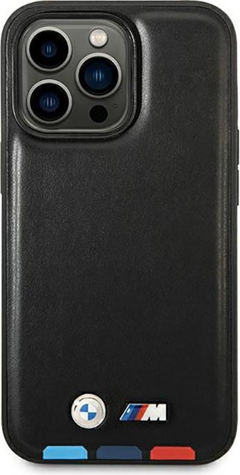 Produktbild BMW Etui BMHMP14L22PTDK iPhone 14 Pro 6,1" czarny/black Leather Stamp Tricolor Magsafe (Apple iPhone 14 Pro)