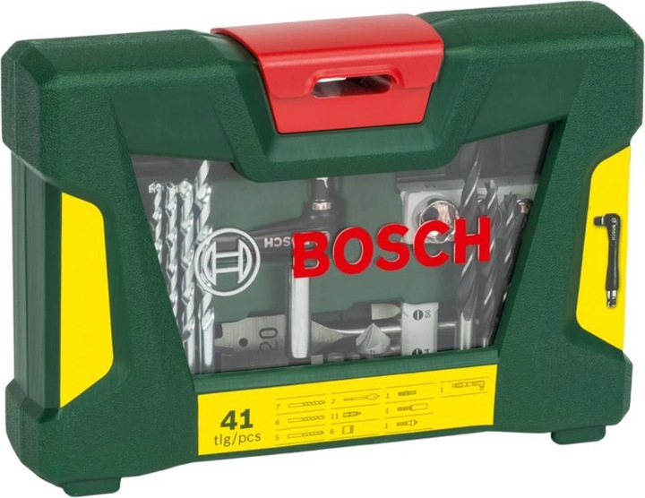 Productafbeelding Bosch Zubehör Bitset boorset V-Line Box. 41-delig (4, 5, 6, 6 mm, PH2, HEX4, PZ2, PH1, PZ1, T20, 10,0 mm, 8 mm, 9 mm, HEX5, 11mm, 13 mm, HEX6)
