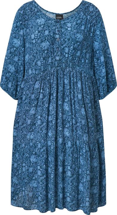 Produktbild Ulla Popken Kleid, Blüten, A-Linie, V-Ausschnitt, 3/4-Arm (54)