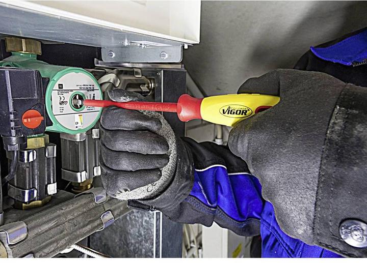 Produktbild Vigor VDE Schraubendreher Satz ∙ V2027 ∙ Schlitz Profil, Kreuzschlitz Profil PH ∙ 0,5 x 3 - 1,2 x 6… (Phillipps-Kreuzschlitz (PH), Schlitzschrauben)