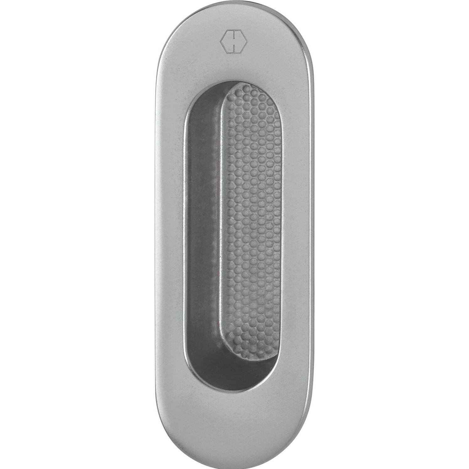 Hoppe, Türgriff + Fenstergriff, Hebeschiebetürmuschel OMEGA aussen oval, Aluminium Edelstahl Effekt (Türgarnitur)