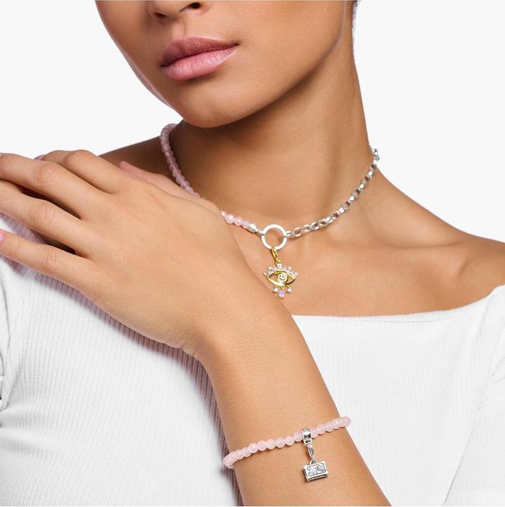 Immagine prodotto Thomas Sabo Bracciale con perline rosa (19 cm, Argento 925)